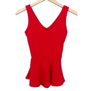 Design Lab Red Peplum Tank Top Sz XS